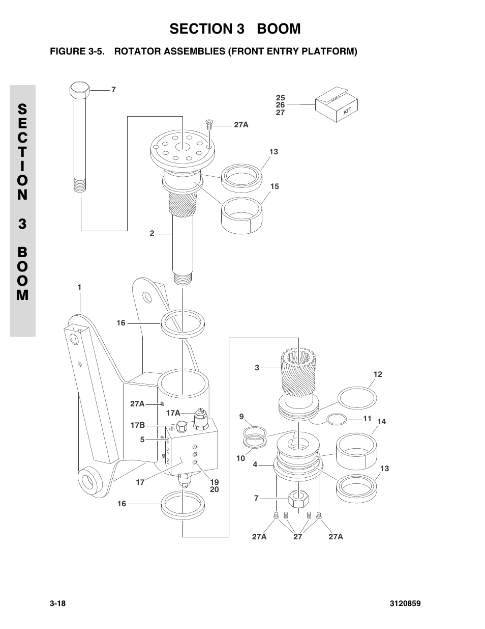 Rotator assemblies (front entry platform) -18 | JLG 800A_AJ Parts Manual User Manual | Page 112 / 266