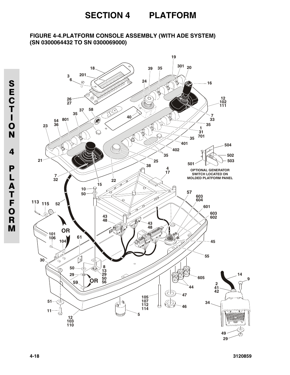 Sn 0300069000) -18 | JLG 800A_AJ Parts Manual User Manual | Page 140 / 266