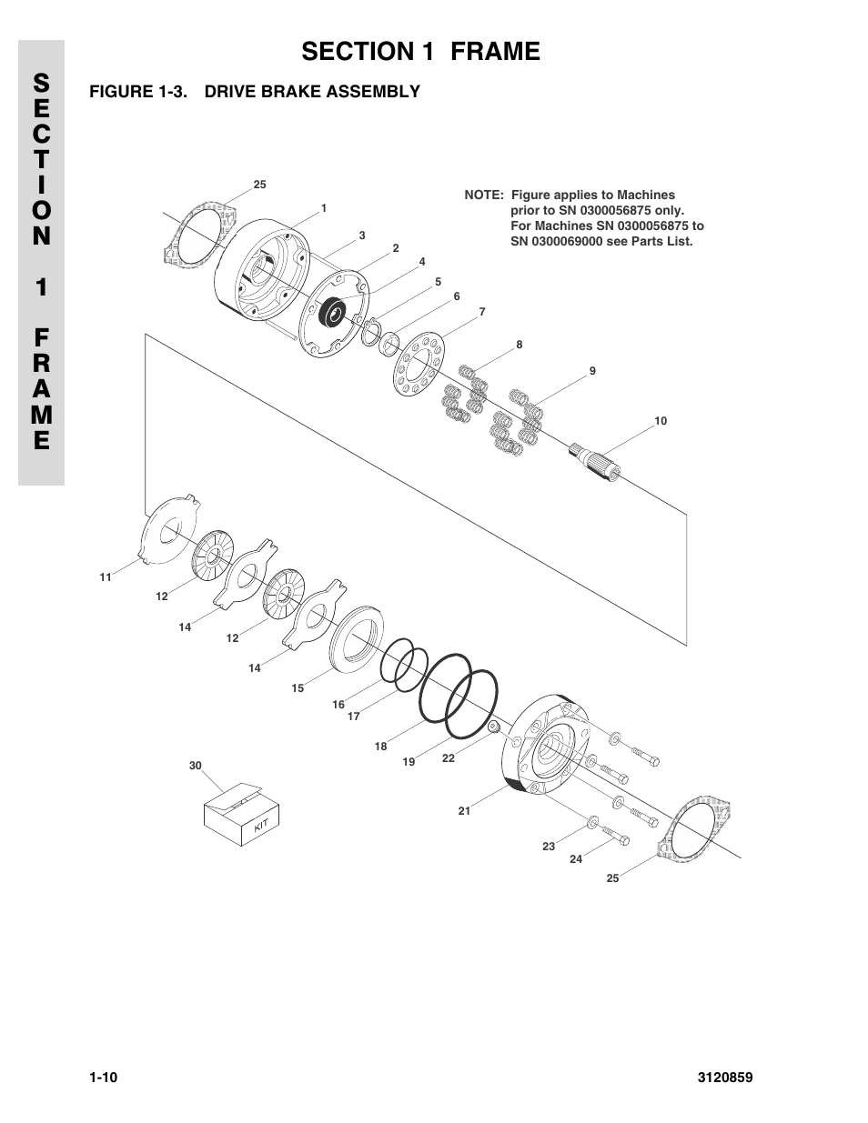 Figure 1-3. drive brake assembly, Drive brake assembly -10 | JLG 800A_AJ Parts Manual User Manual | Page 16 / 266
