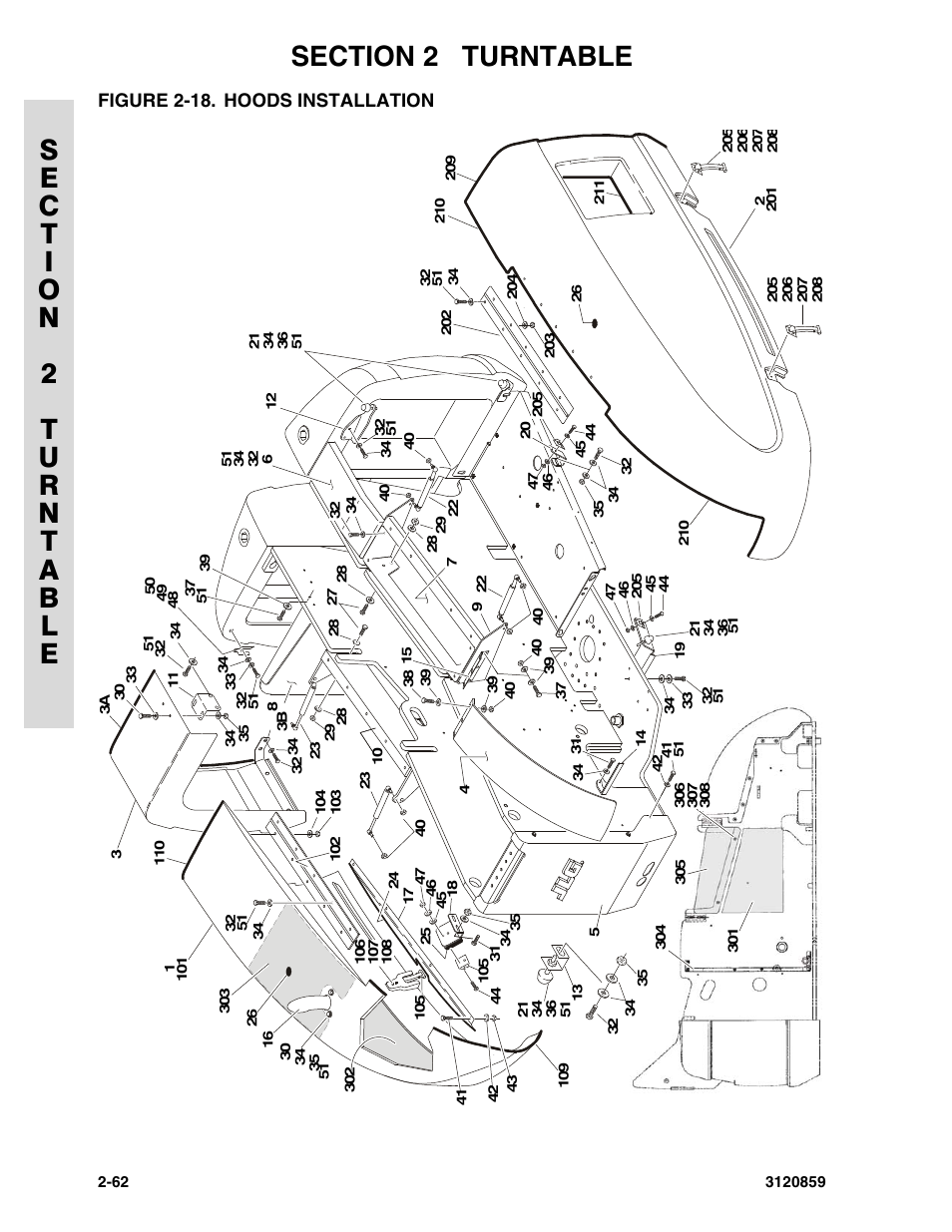 Figure 2-18. hoods installation, Hoods installation -62 | JLG 800A_AJ Parts Manual User Manual | Page 88 / 266