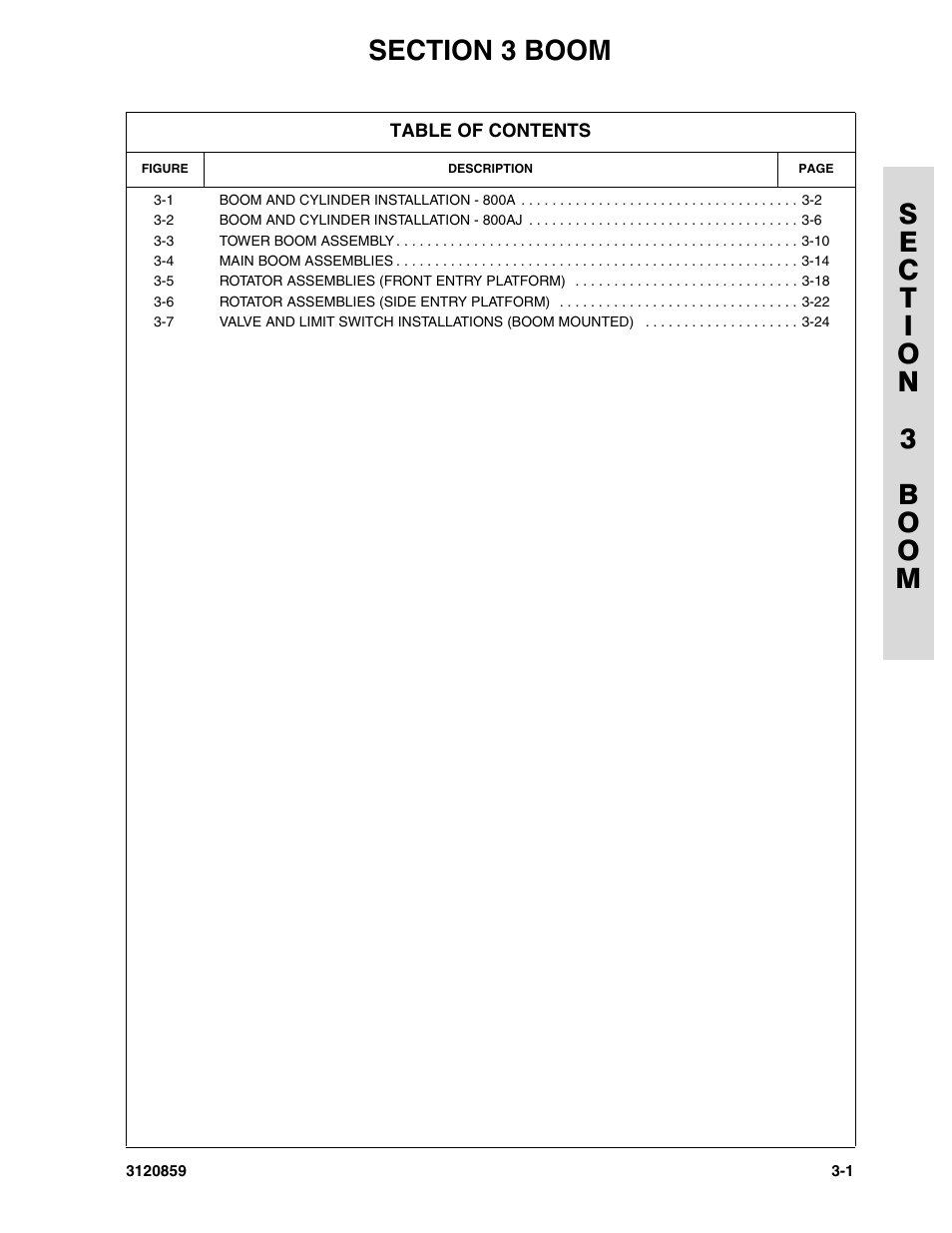 Section 3 boom, Section 3 - boom -1 | JLG 800A_AJ Parts Manual User Manual | Page 95 / 266