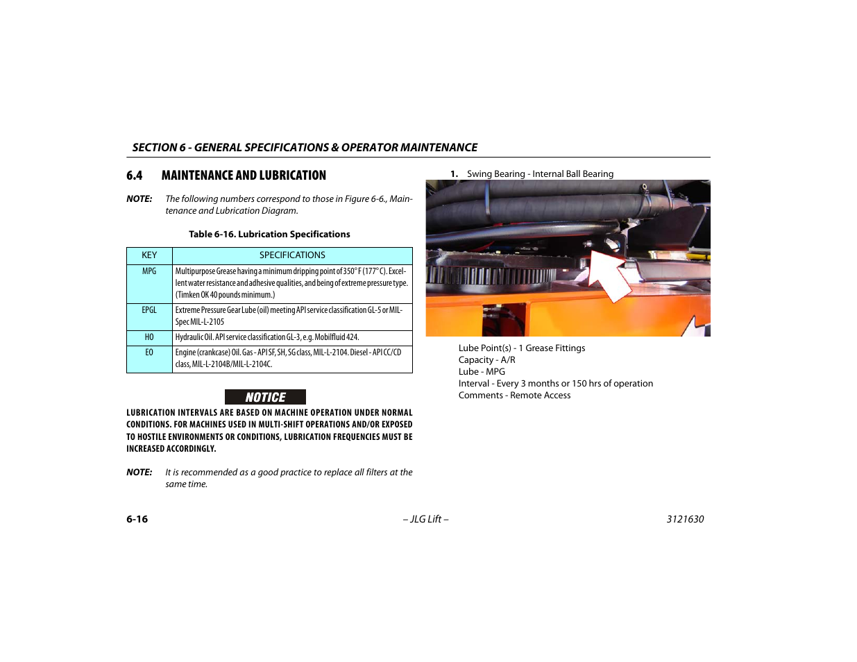 4 maintenance and lubrication, Maintenance and lubrication -16, Lubrication specifications -16 | JLG 860SJ Operator Manual User Manual | Page 108 / 130