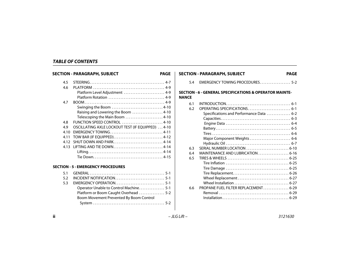 JLG 860SJ Operator Manual User Manual | Page 8 / 130