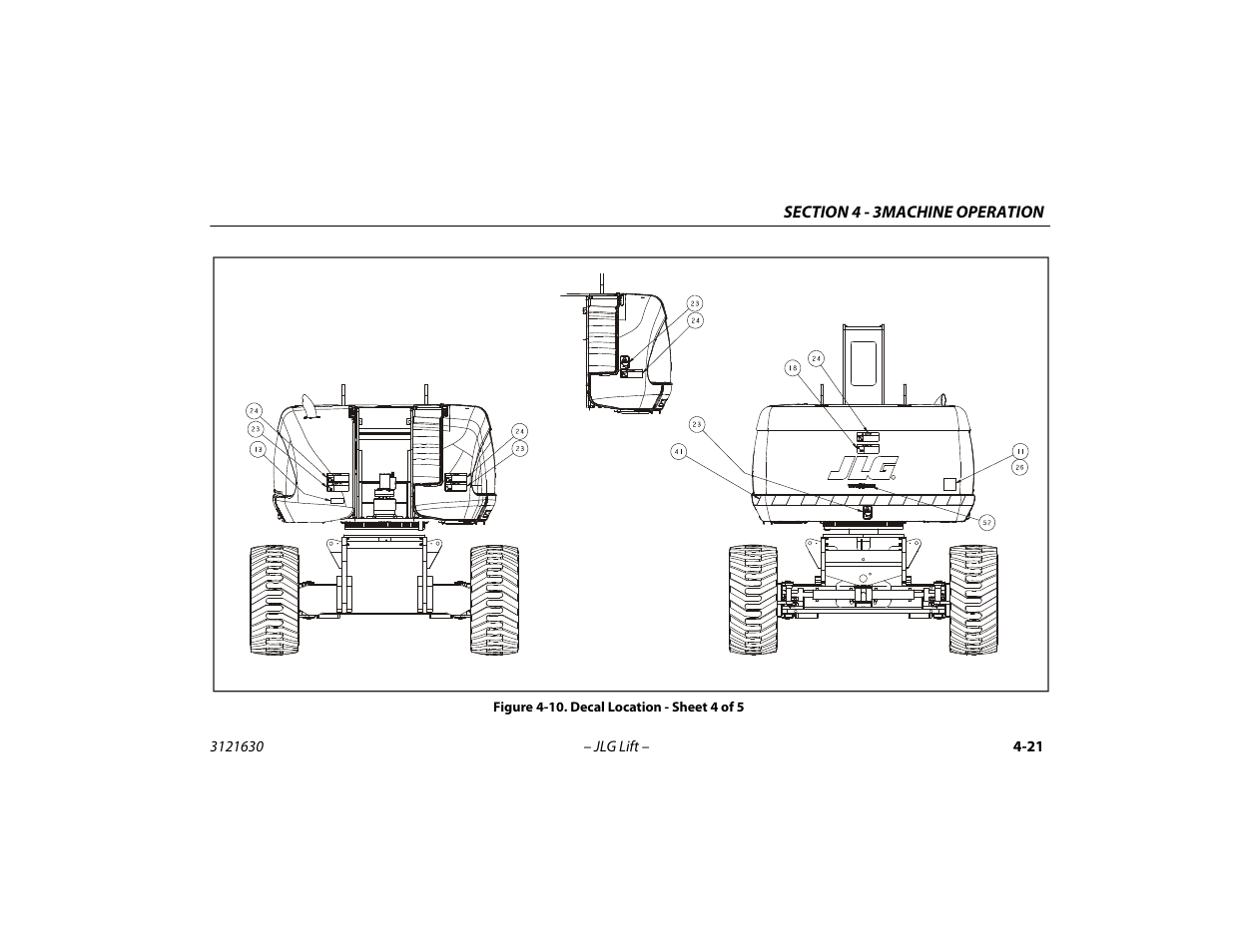 Decal location - sheet 4 of 5 -21 | JLG 860SJ Operator Manual User Manual | Page 81 / 130