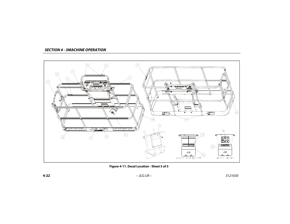 Decal location - sheet 5 of 5 -22 | JLG 860SJ Operator Manual User Manual | Page 82 / 130