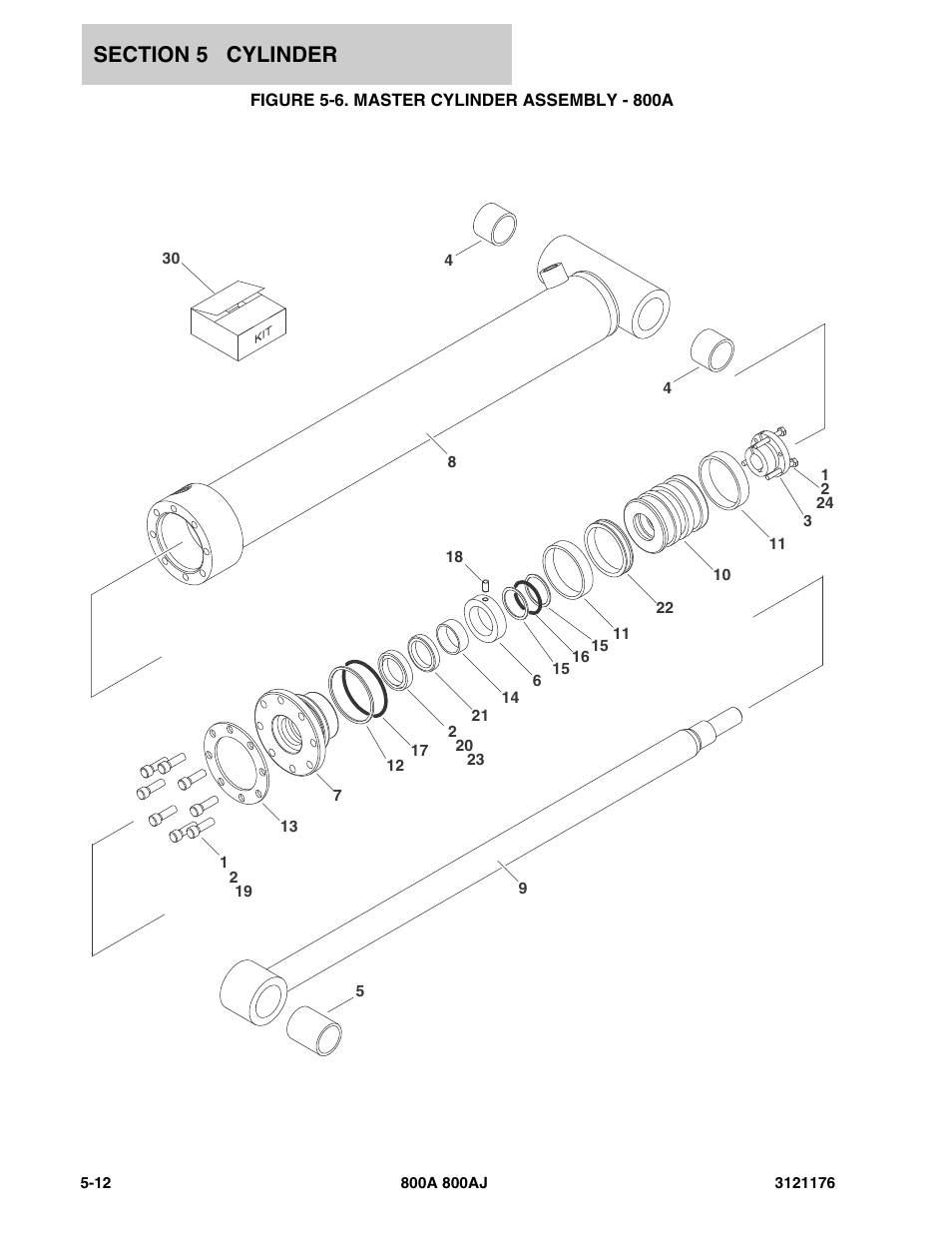 Figure 5-6. master cylinder assembly - 800a | JLG 800A_AJ ANSI Parts Manual User Manual | Page 298 / 438