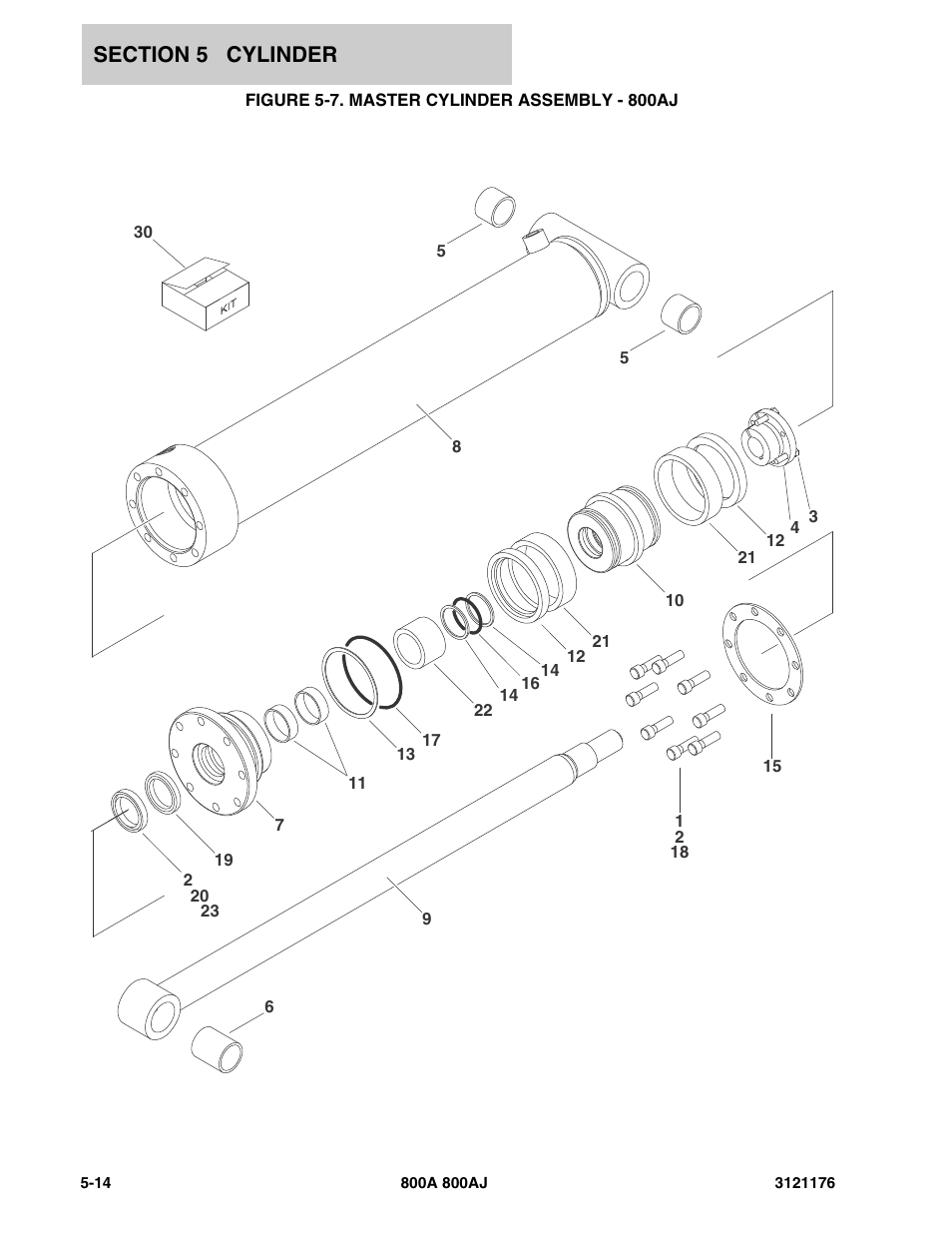 Figure 5-7. master cylinder assembly - 800aj | JLG 800A_AJ ANSI Parts Manual User Manual | Page 300 / 438