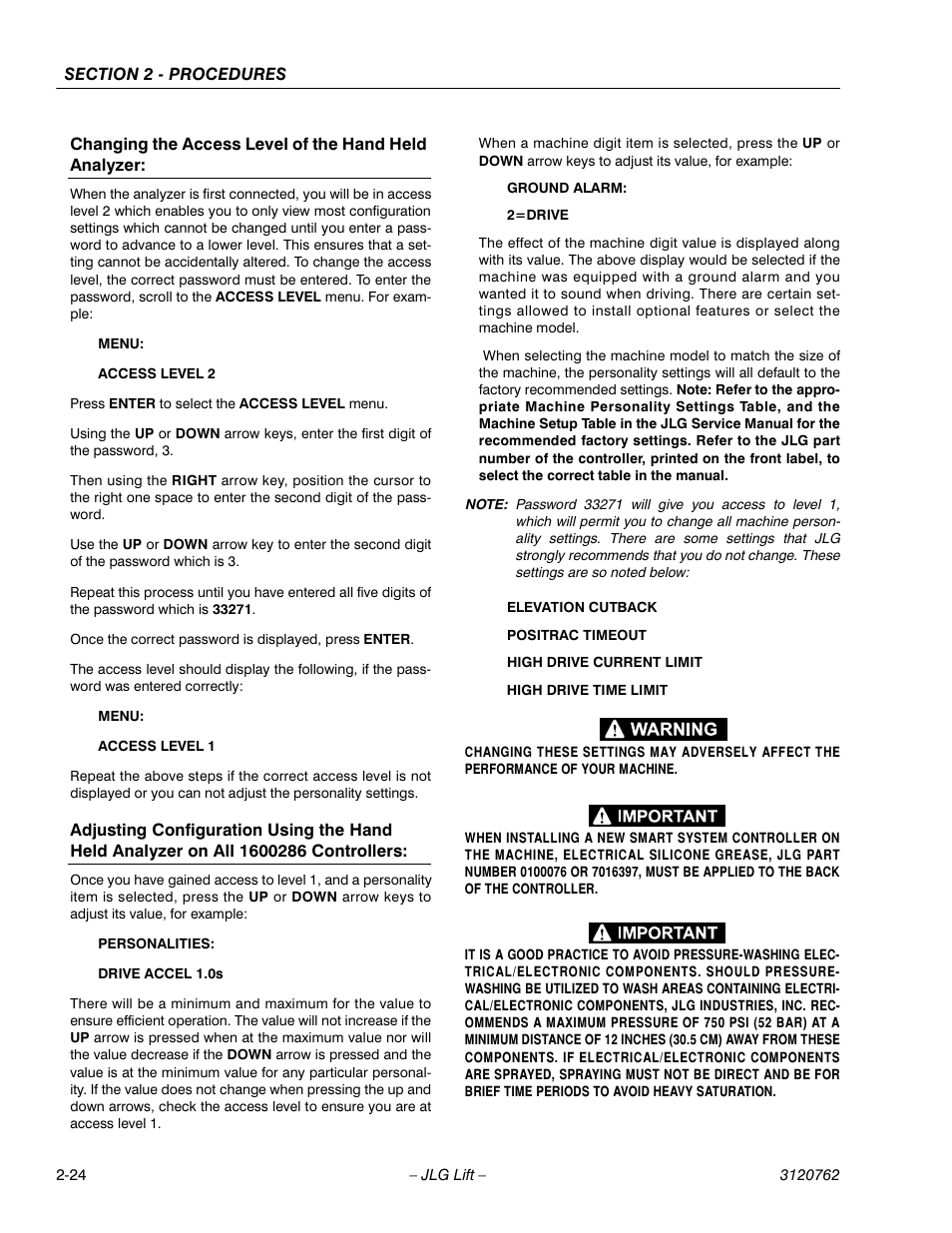 JLG 2658E3 ANSI Service Manual User Manual | Page 36 / 62