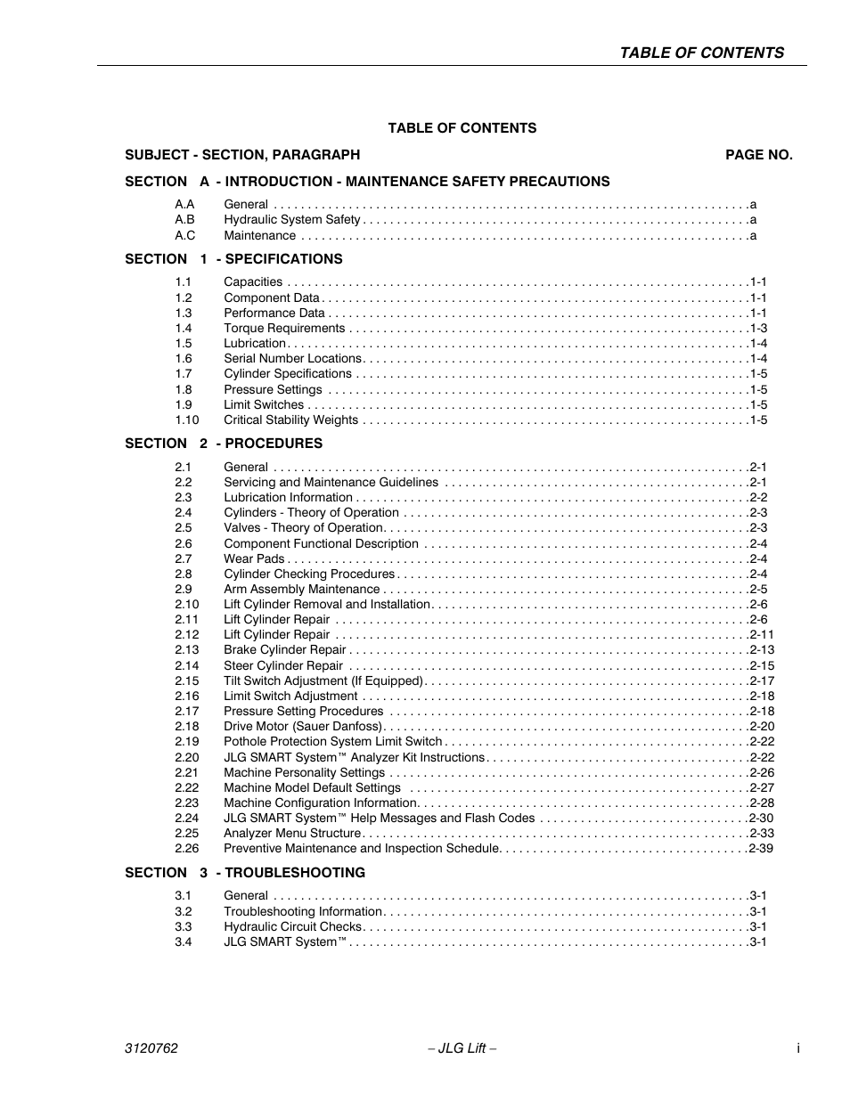 JLG 2658E3 ANSI Service Manual User Manual | Page 5 / 62