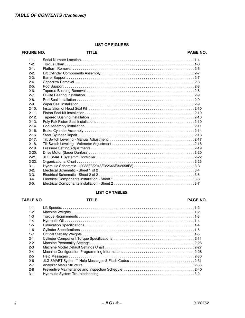 JLG 2658E3 ANSI Service Manual User Manual | Page 6 / 62