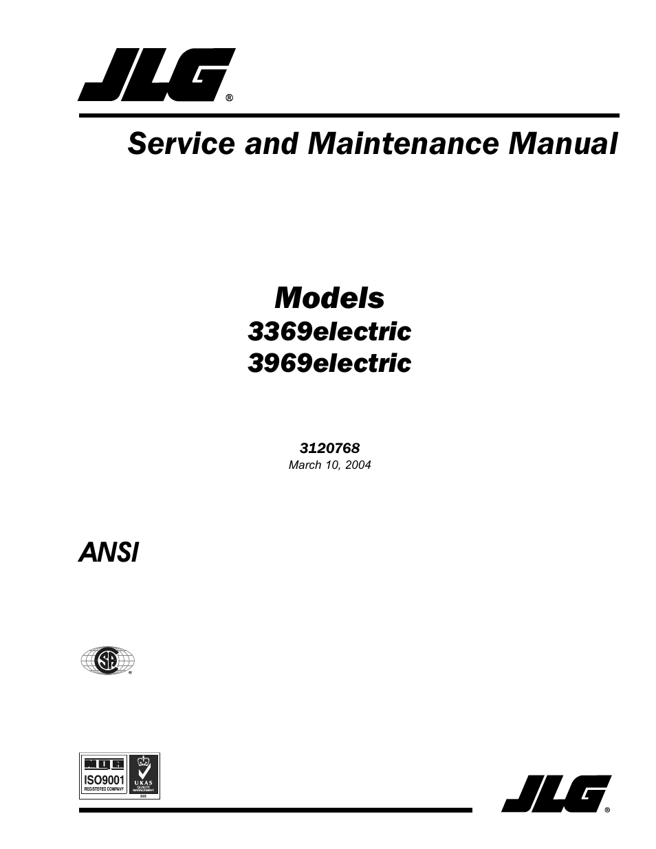 JLG 3969electric ANSI Service Manual User Manual | 46 pages