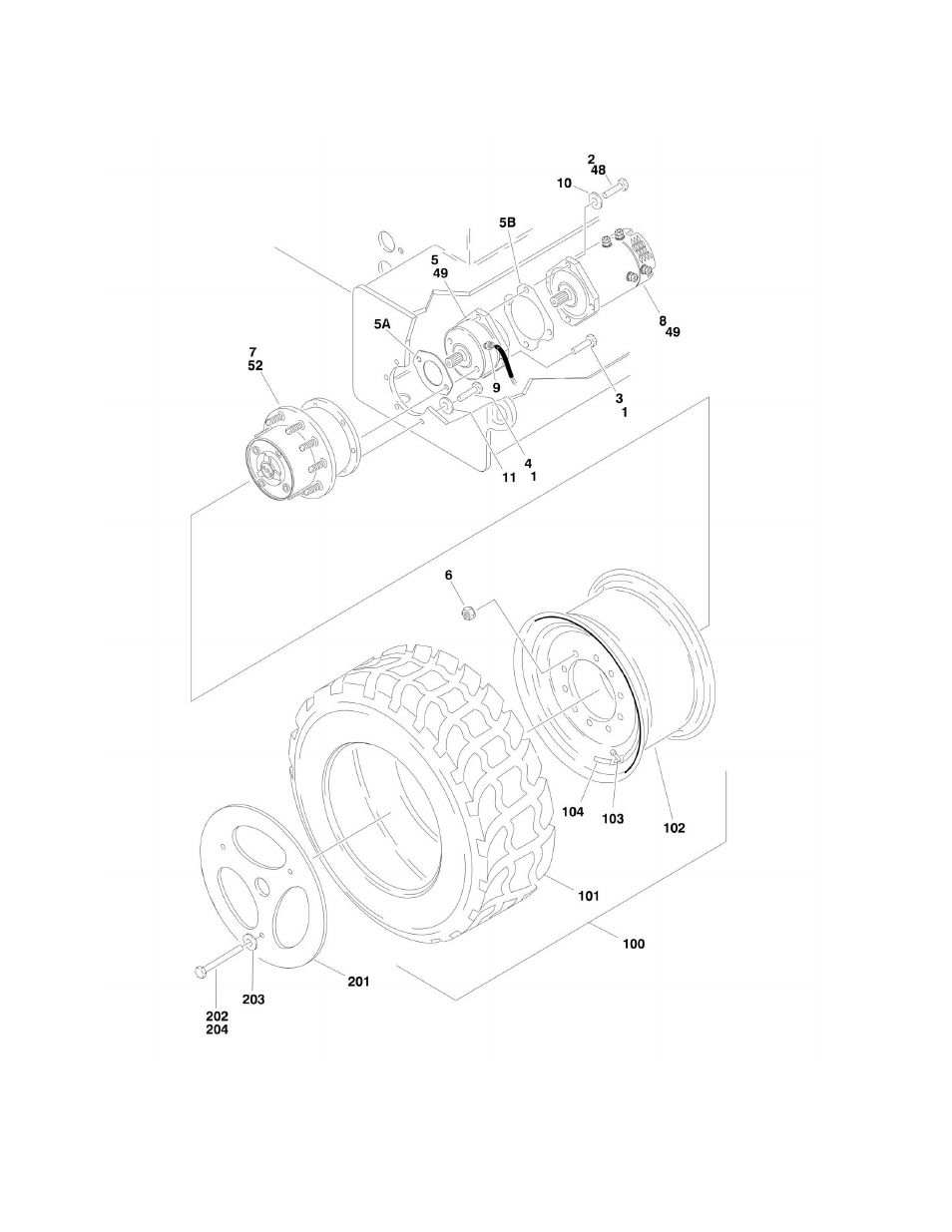 Figure 1-2. tire and wheel drive installation | JLG M400 Parts Manual User Manual | Page 12 / 262