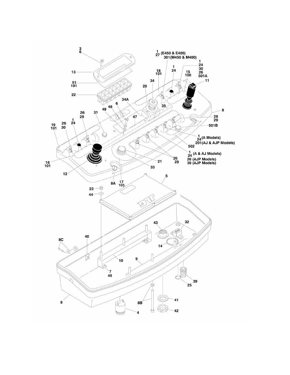 Figure 4-6. platform console assembly | JLG M400 Parts Manual User Manual | Page 136 / 262