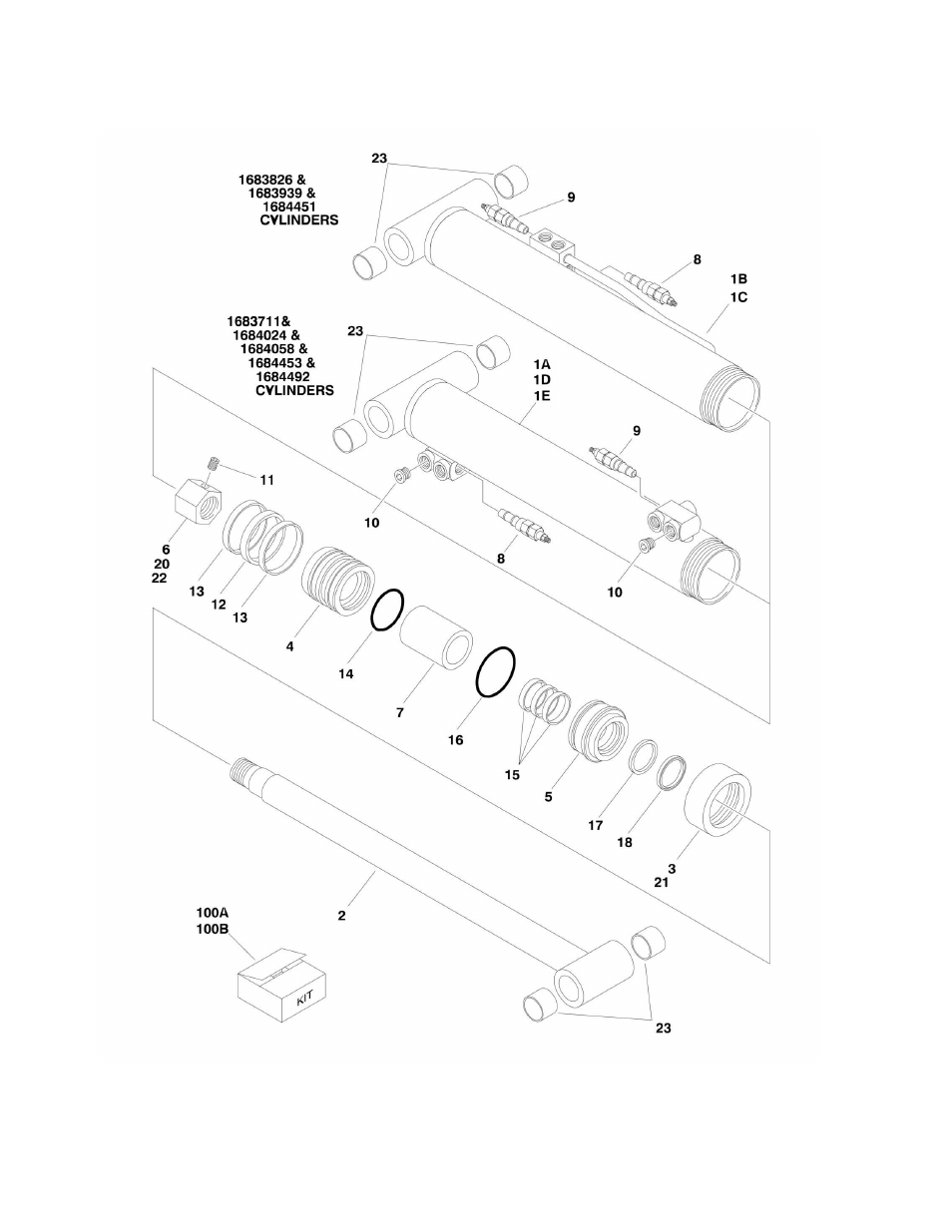 Figure 5-7. lift cylinder assembly - lower | JLG M400 Parts Manual User Manual | Page 162 / 262