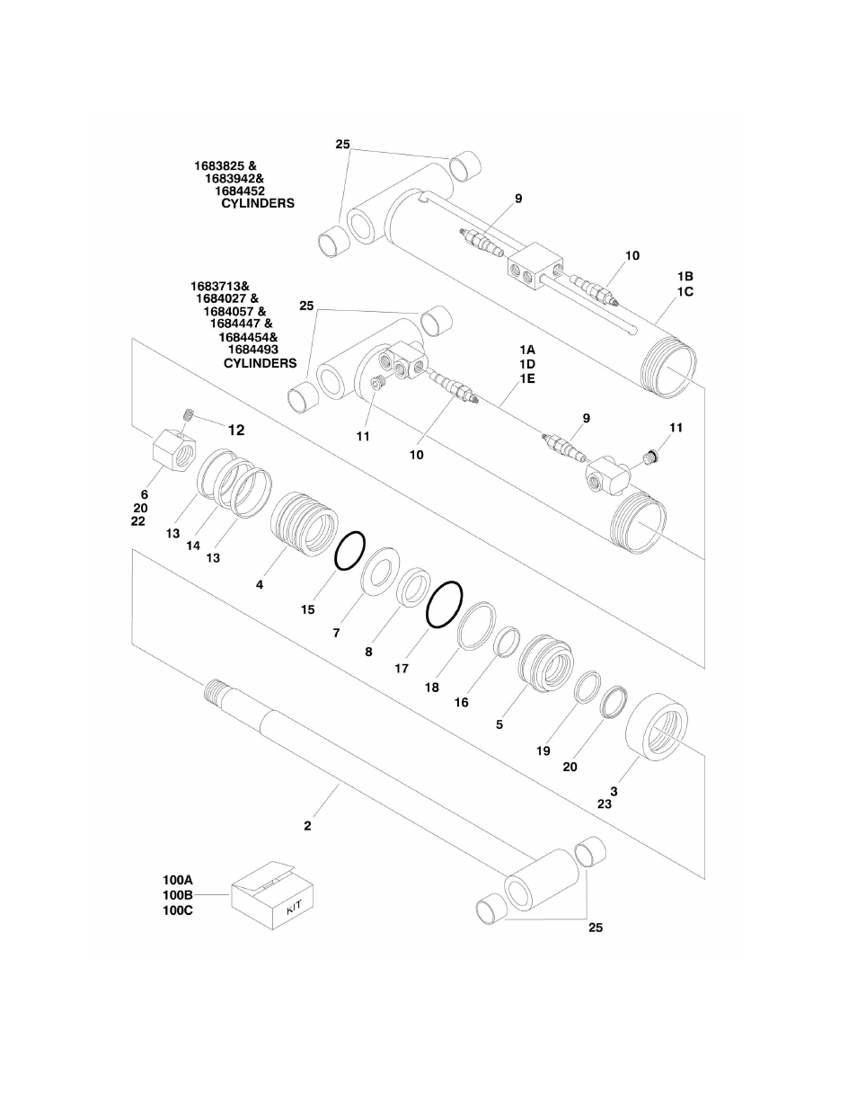 Figure 5-8. lift cylinder assembly - mid | JLG M400 Parts Manual User Manual | Page 166 / 262