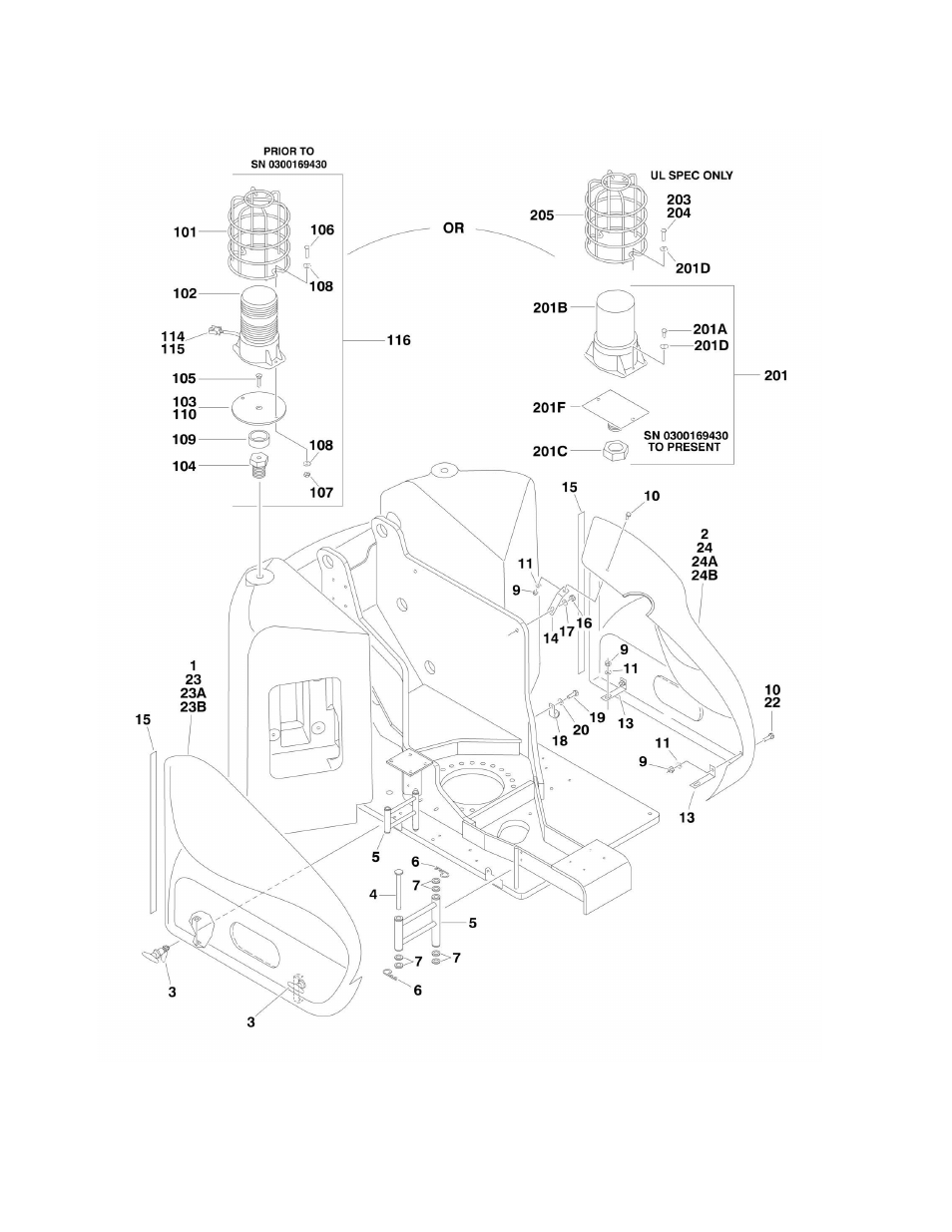 Figure 2-9. hoods and beacon light installations | JLG M400 Parts Manual User Manual | Page 80 / 262