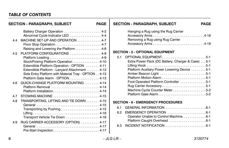 JLG 15SP Operator Manual User Manual | Page 8 / 74