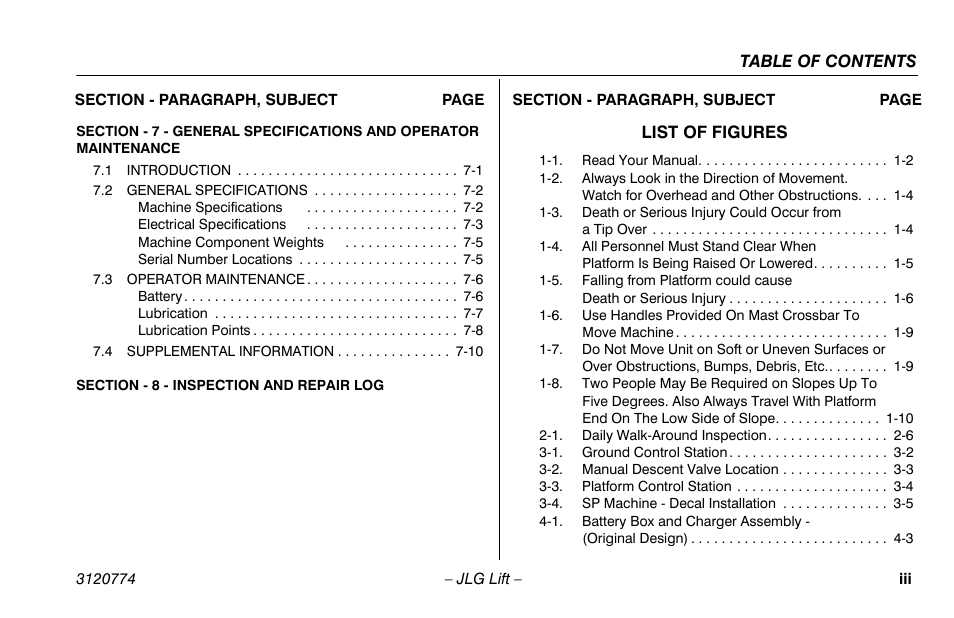 JLG 15SP Operator Manual User Manual | Page 9 / 74