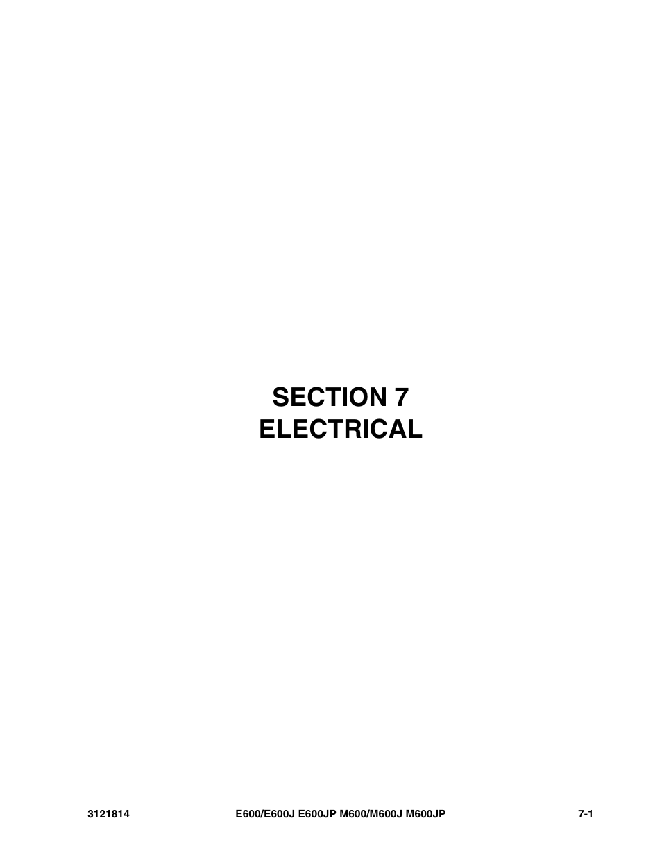 Section 7 electrical, Section 7 - electrical -1 | JLG M600 Parts Manual User Manual | Page 195 / 254