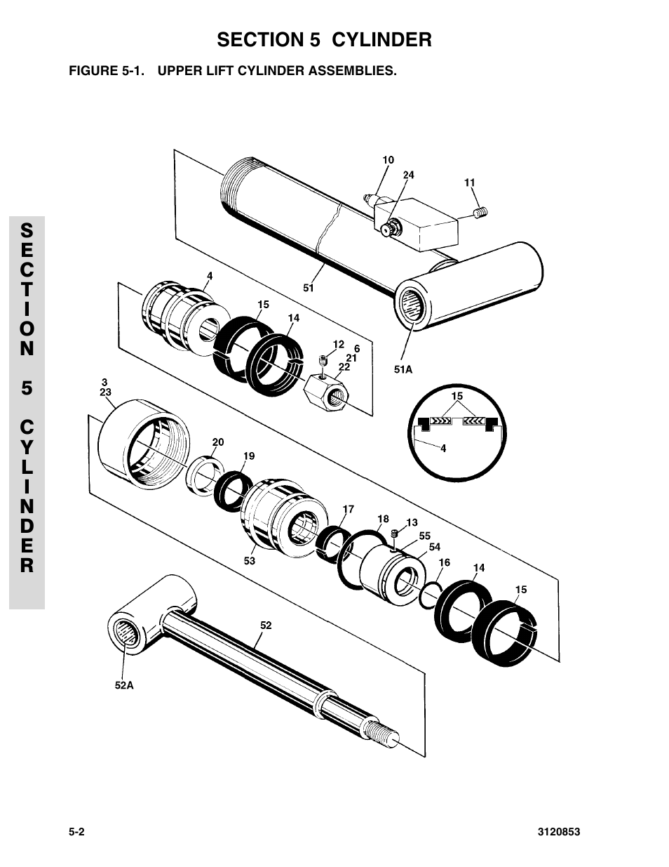 Figure 5-1. upper lift cylinder assemblies, Upper lift cylinder assemblies -2, Upper lift cylinder assemblies | JLG 45ic Parts Manual User Manual | Page 102 / 160