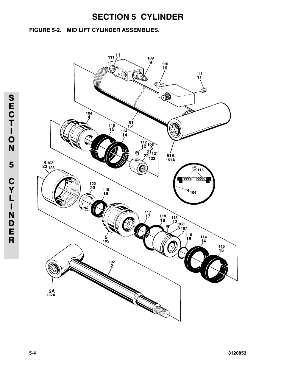 Figure 5-2. mid lift cylinder assemblies, Mid lift cylinder assemblies | JLG 45ic Parts Manual User Manual | Page 104 / 160