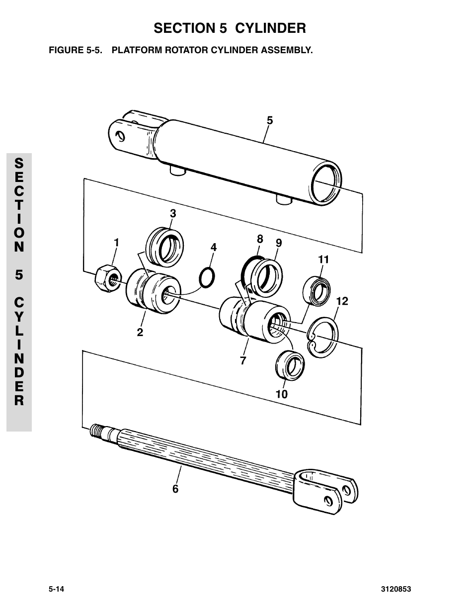 Figure 5-5. platform rotator cylinder assembly, Platform rotator cylinder assembly | JLG 45ic Parts Manual User Manual | Page 114 / 160