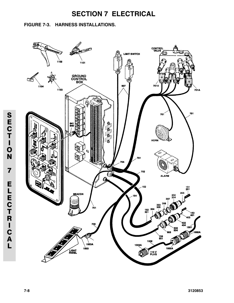 Figure 7-3. harness installations, Harness installations | JLG 45ic Parts Manual User Manual | Page 142 / 160
