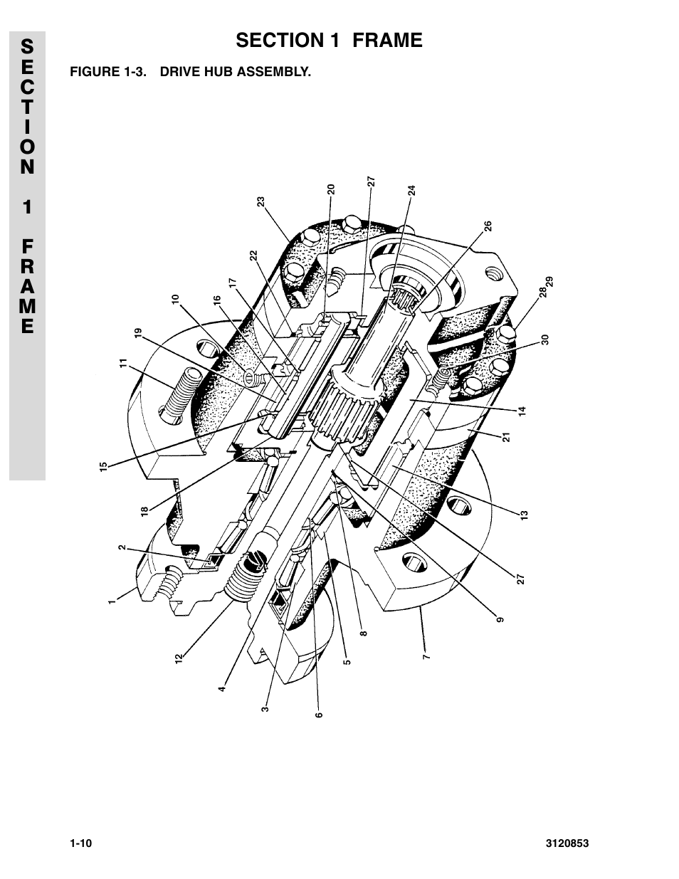 Figure 1-3. drive hub assembly, Drive hub assembly -10, Drive hub assembly | JLG 45ic Parts Manual User Manual | Page 16 / 160