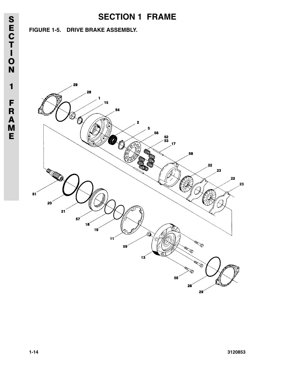 Figure 1-5. drive brake assembly, Drive brake assembly | JLG 45ic Parts Manual User Manual | Page 20 / 160