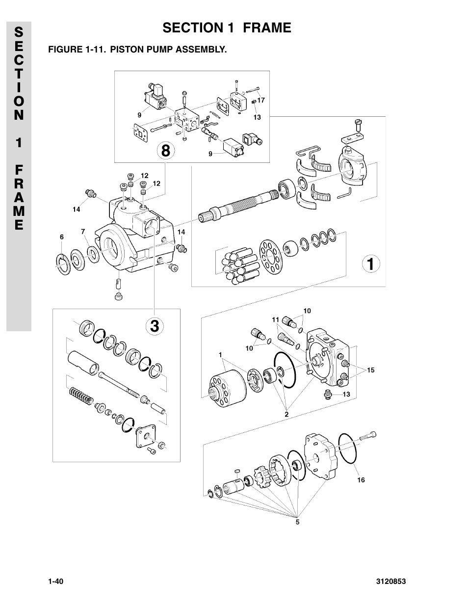 Figure 1-11. piston pump assembly, Piston pump assembly -38, Piston pump assembly | JLG 45ic Parts Manual User Manual | Page 46 / 160