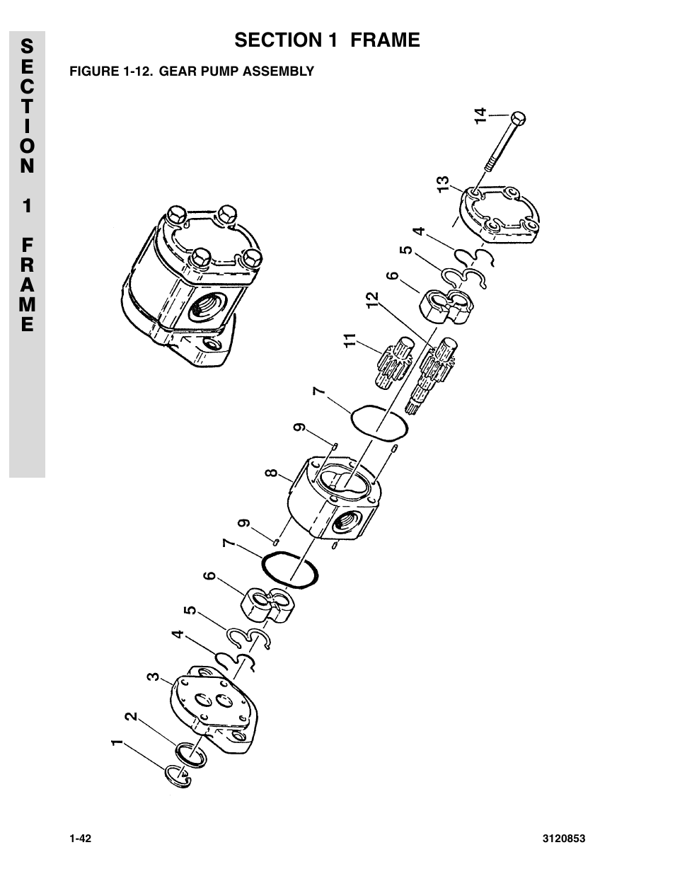 Figure 1-12. gear pump assembly, Gear pump assembly -40, Gear pump assembly | JLG 45ic Parts Manual User Manual | Page 48 / 160