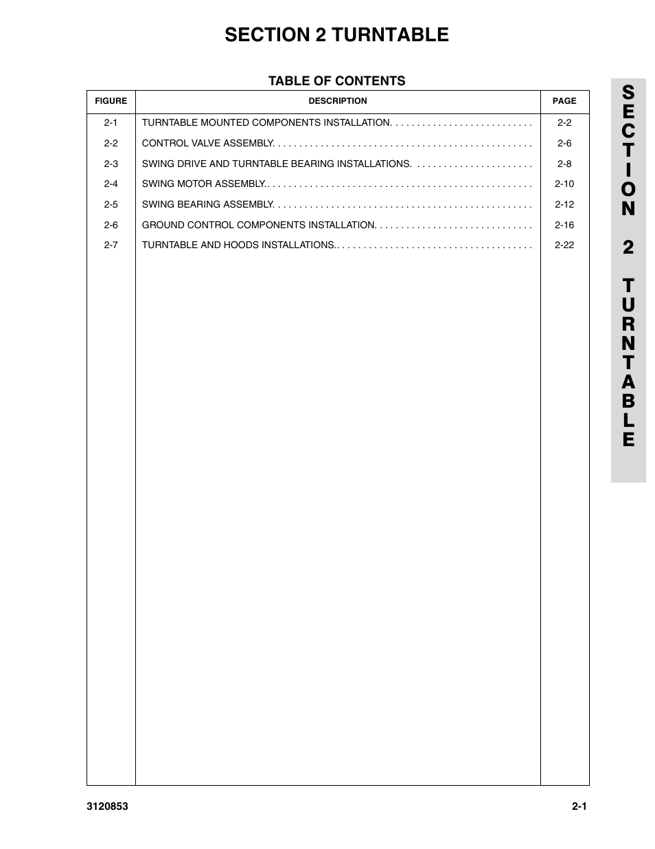 Section 2 turntable, Section 2 -turntable -1 | JLG 45ic Parts Manual User Manual | Page 55 / 160