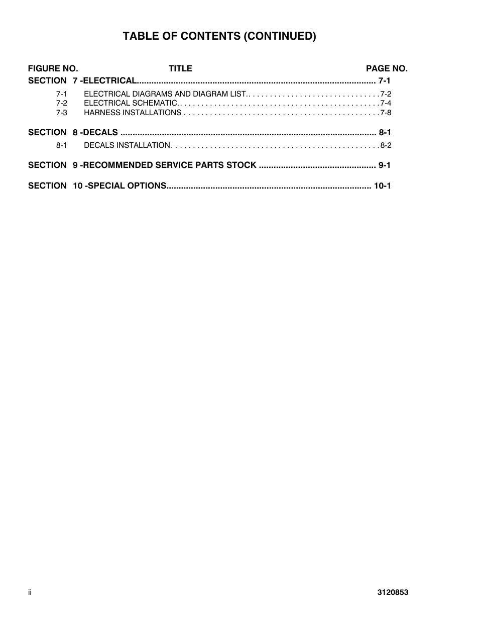 Table of contents (continued) | JLG 45ic Parts Manual User Manual | Page 6 / 160