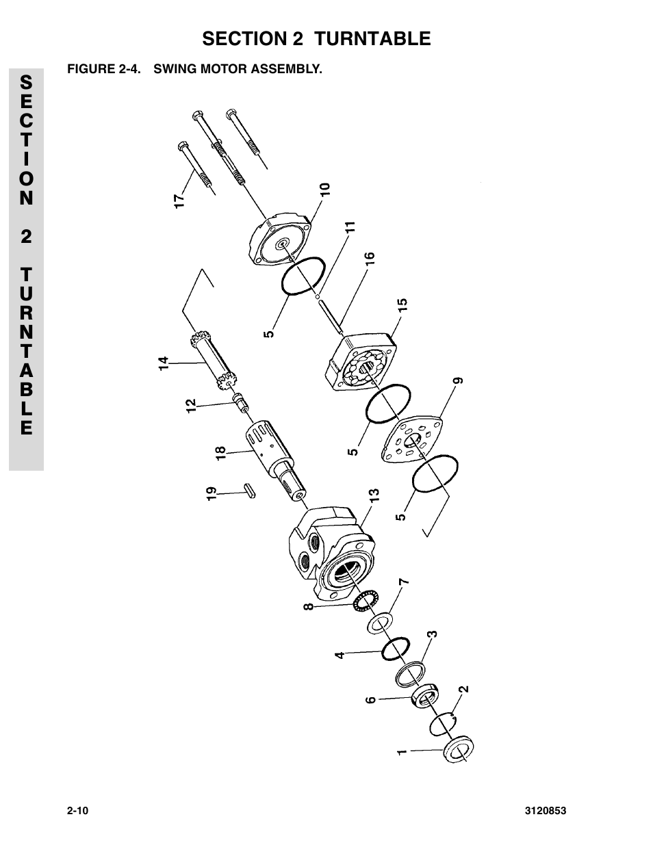 Figure 2-4. swing motor assembly, Swing motor assembly -10, Swing motor assembly | JLG 45ic Parts Manual User Manual | Page 64 / 160