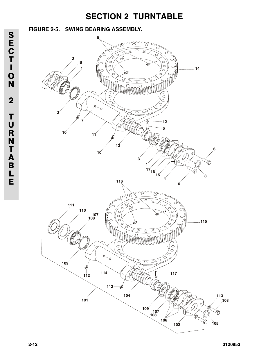 Figure 2-5. swing bearing assembly, Swing bearing assembly | JLG 45ic Parts Manual User Manual | Page 66 / 160