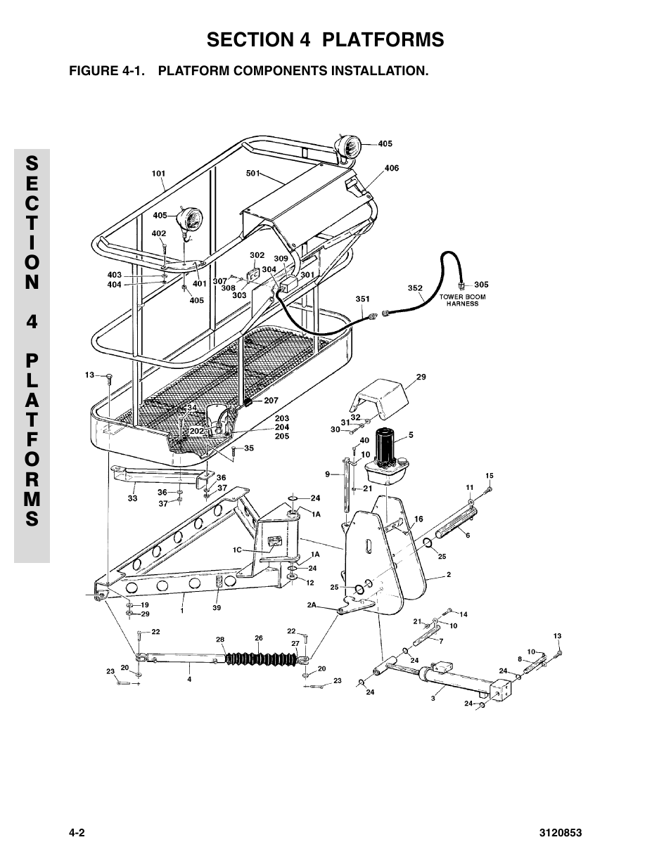 Figure 4-1. platform components installation, Platform components installation -2, Platform components installation | JLG 45ic Parts Manual User Manual | Page 88 / 160