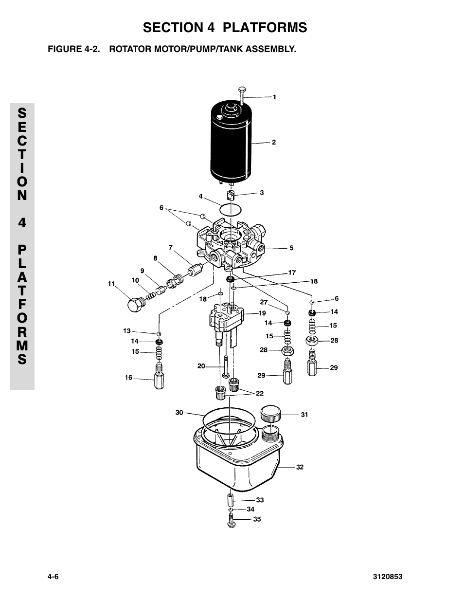 Figure 4-2. rotator motor/pump/tank assembly, Rotator motor/pump/tank assembly | JLG 45ic Parts Manual User Manual | Page 92 / 160