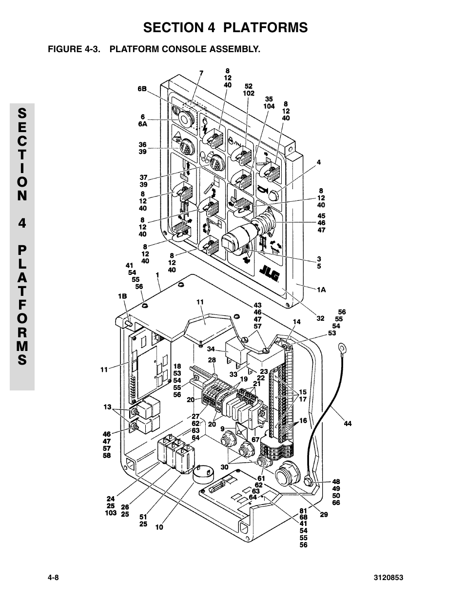 Figure 4-3. platform console assembly, Platform console assembly -8, Platform console assembly | JLG 45ic Parts Manual User Manual | Page 94 / 160