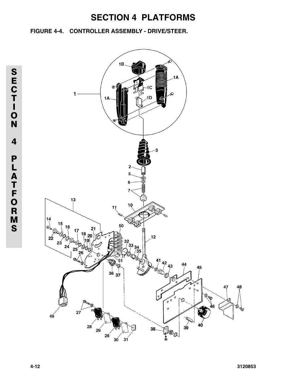 Figure 4-4. controller assembly - drive/steer, Controller assembly - drive/steer -12, Controller assembly - drive/steer | JLG 45ic Parts Manual User Manual | Page 98 / 160