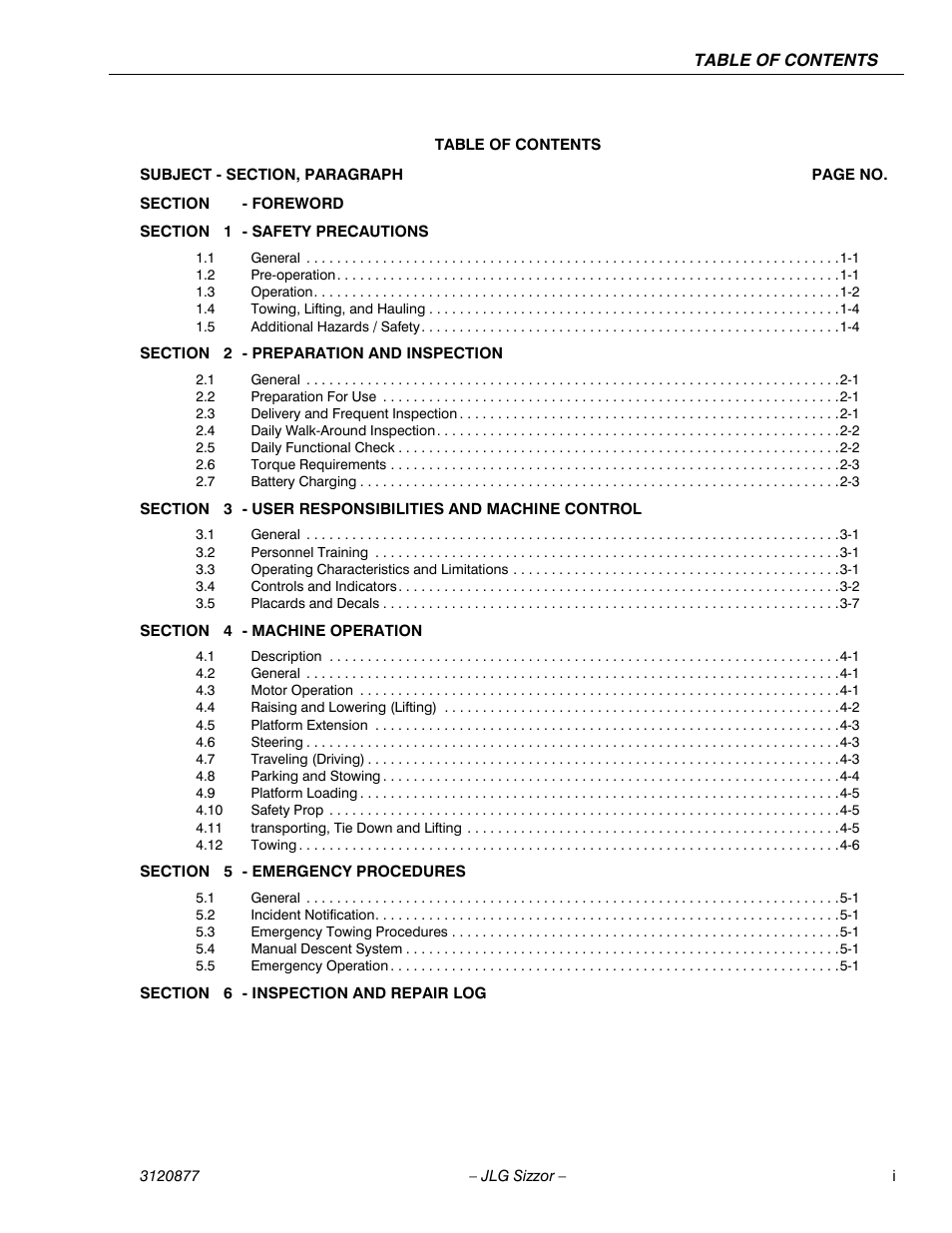 JLG 2658E3 Operator Manual User Manual | Page 7 / 68