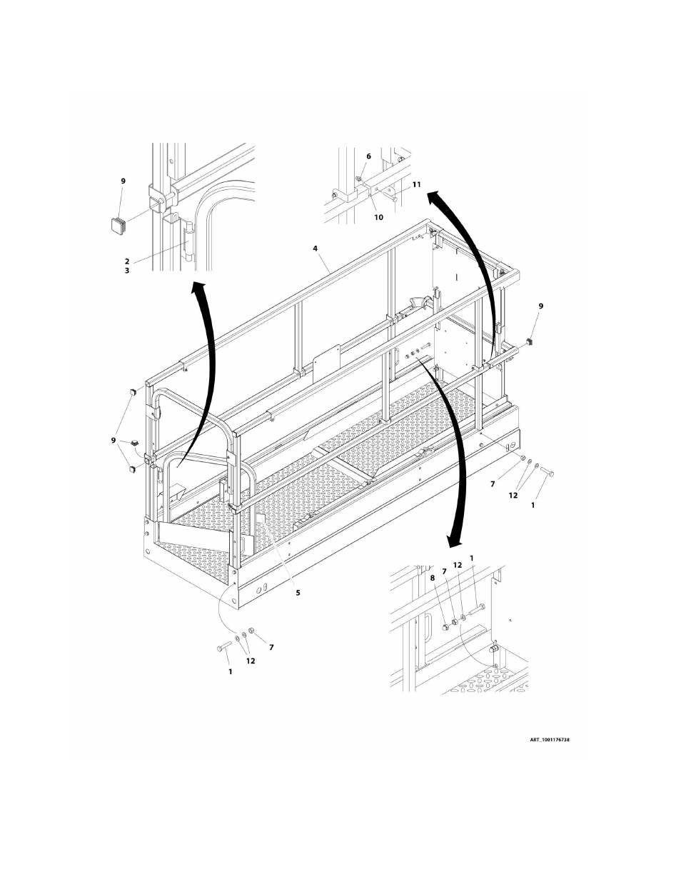 Figure 4-7. rails installation - self closing gate | JLG 2632ES Operator Manual User Manual | Page 162 / 328
