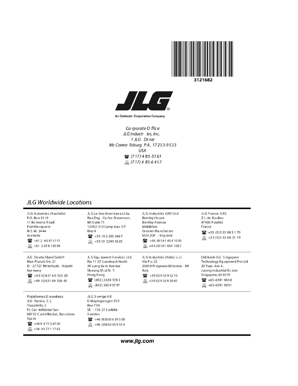 JLG 2632ES Operator Manual User Manual | Page 328 / 328