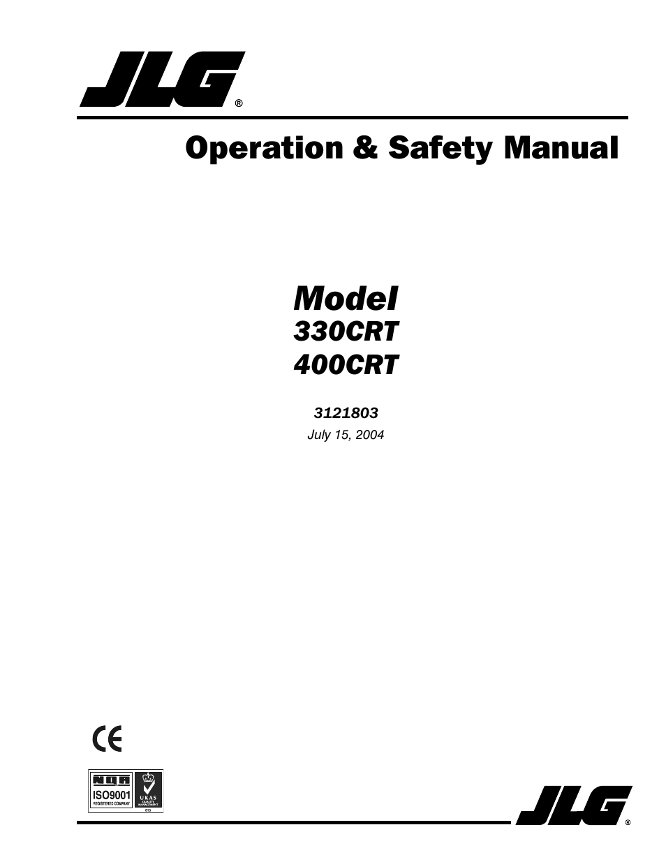 JLG 400CRT Operator Manual User Manual | 46 pages