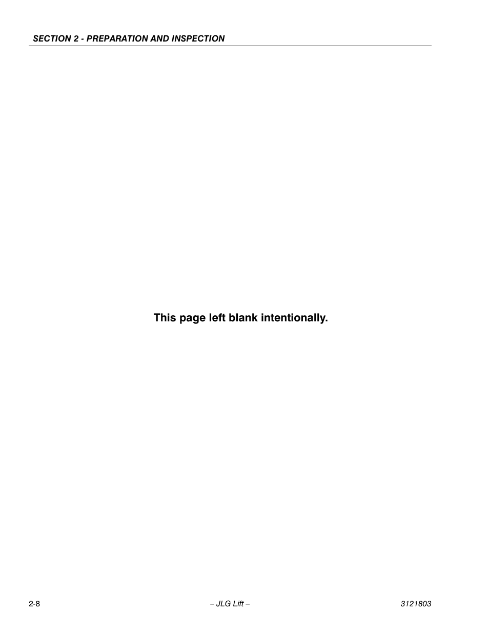 This page left blank intentionally | JLG 400CRT Operator Manual User Manual | Page 20 / 46