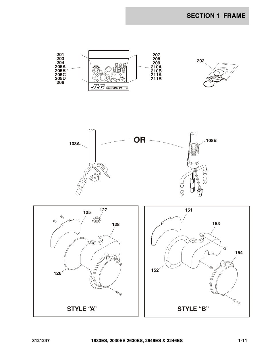 Style “a, Style “b | JLG 3246ES Parts Manual User Manual | Page 17 / 214