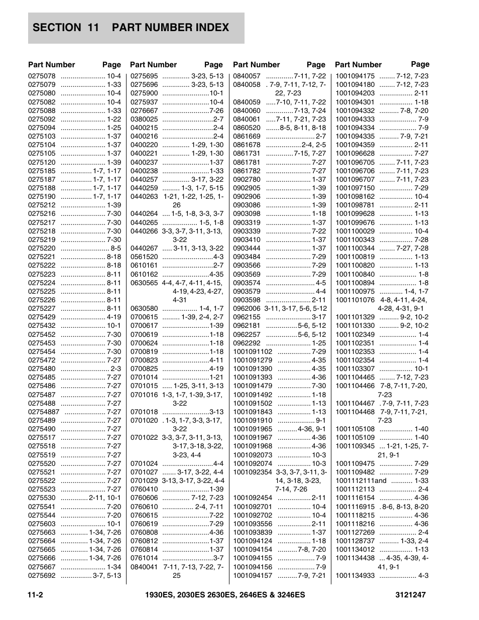 1001112111and 1-33 | JLG 3246ES Parts Manual User Manual | Page 206 / 214