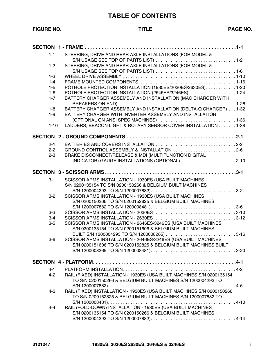 JLG 3246ES Parts Manual User Manual | Page 5 / 214