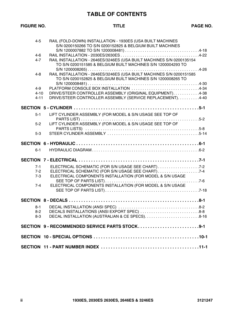 JLG 3246ES Parts Manual User Manual | Page 6 / 214