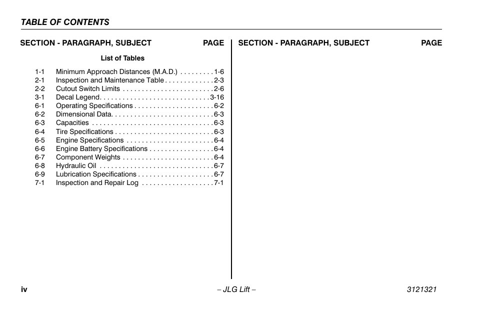 JLG 67SL Operator Manual User Manual | Page 10 / 86