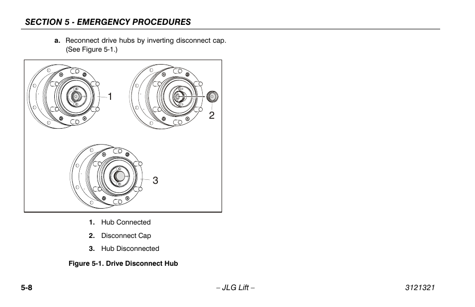 Drive disconnect hub -8 | JLG 67SL Operator Manual User Manual | Page 64 / 86